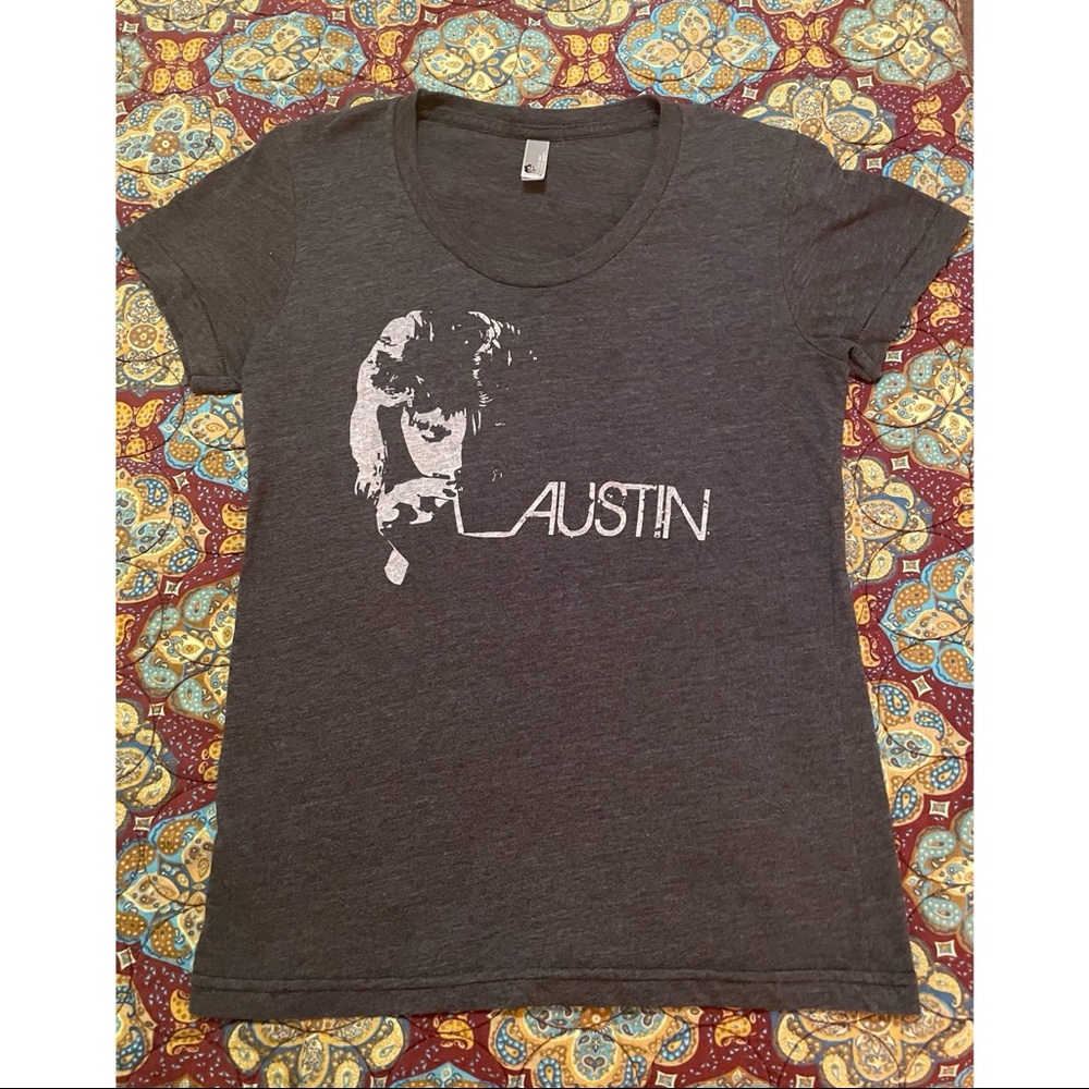 Local Austin, TX graphic tee!  Size small. Dark gray shirt with white graphics.